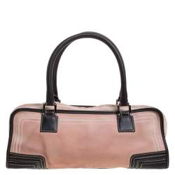 Pre Owned Loewe Pink/Brown Leather Amazona Bag