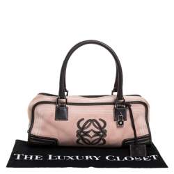 Pre Owned Loewe Pink/Brown Leather Amazona Bag