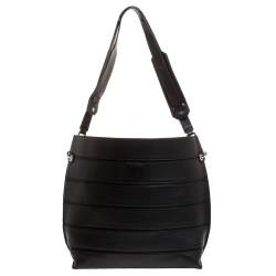 Loewe Black Leather Front Slit Hobo