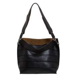 Loewe Black Leather Front Slit Hobo