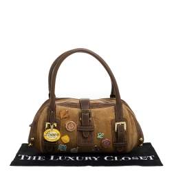 Pre Owned حقيبة لويفي الذكرى السنوية 160 جلد وسويدى شارة بنية