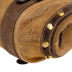 Pre Owned حقيبة لويفي الذكرى السنوية 160 جلد وسويدى شارة بنية