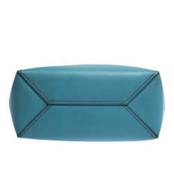 Pre Owned حقيبة يد لويفي ليو جلد شعار مخرمة زرقاء فاتحة