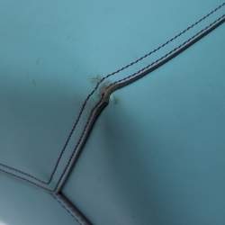 Pre Owned حقيبة يد لويفي ليو جلد شعار مخرمة زرقاء فاتحة