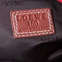 Pre Owned Loewe Red/Brown Suede and Leather Amazona 28 Satchel