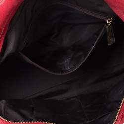 Pre Owned Loewe Red/Brown Suede and Leather Amazona 28 Satchel