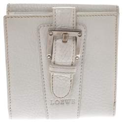 Loewe White Leather Compact Wallet
