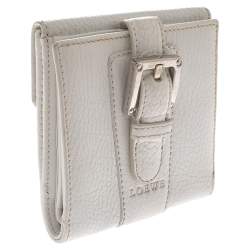 Loewe White Leather Compact Wallet