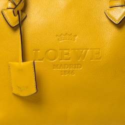 Pre Owned Loewe Yellow Leather Shopper Tote