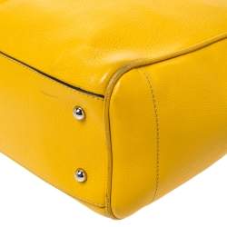 Pre Owned Loewe Yellow Leather Shopper Tote