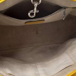 Pre Owned Loewe Yellow Leather Shopper Tote