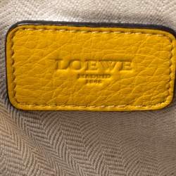 Pre Owned Loewe Yellow Leather Shopper Tote