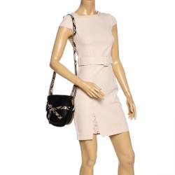 مملوكة مسبقًا Loewe Black Leather and Python Gate Crossbody Bag