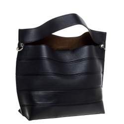 Loewe Black Leather Front Slit Hobo
