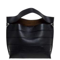 Loewe Black Leather Front Slit Hobo