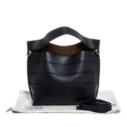 Loewe Black Leather Front Slit Hobo
