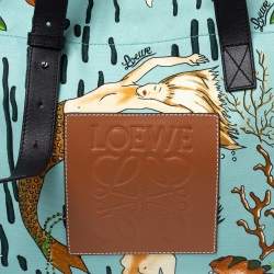 مملوكة مسبقًا Loewe x Paula's Multicolor Ibiza Mermaid Canvas and Leather Tote 
