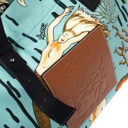 مملوكة مسبقًا Loewe x Paula's Multicolor Ibiza Mermaid Canvas and Leather Tote 