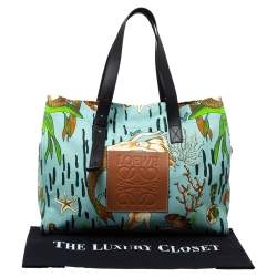 مملوكة مسبقًا Loewe x Paula's Multicolor Ibiza Mermaid Canvas and Leather Tote 