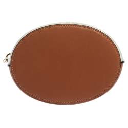 Pre Owned Loewe White/Brown Leather Gate Anagram Bucket Bag