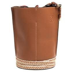 Pre Owned Loewe Beige/Camel Leather Gate Bucket Bag