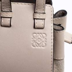 Loewe Ivory Canvas and Leather Mini Hammock Drawstring Bag