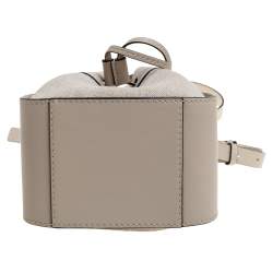 Loewe Ivory Canvas and Leather Mini Hammock Drawstring Bag