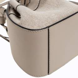 Loewe Ivory Canvas and Leather Mini Hammock Drawstring Bag