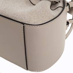 Loewe Ivory Canvas and Leather Mini Hammock Drawstring Bag