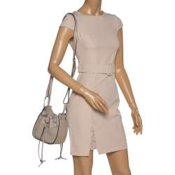 Loewe Ivory Canvas and Leather Mini Hammock Drawstring Bag