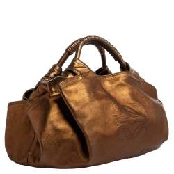 Pre Owned Loewe Metallic Brown Leather Aire Hobo
