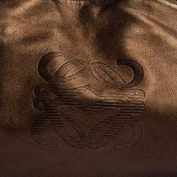Pre Owned Loewe Metallic Brown Leather Aire Hobo