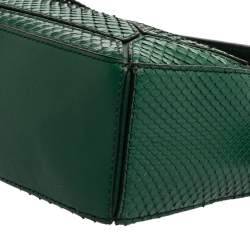 Pre Owned حقيبة ساتشيل لويفي بازل صغيرة جلد ثعبان أخضر 