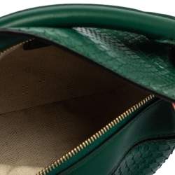 Pre Owned حقيبة ساتشيل لويفي بازل صغيرة جلد ثعبان أخضر 