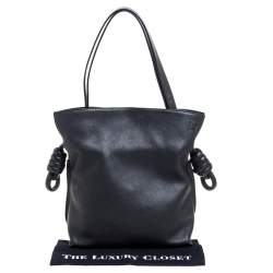 Loewe Black Leather Flamenco Knot Hobo