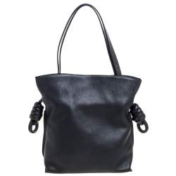 Loewe Black Leather Flamenco Knot Hobo