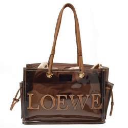 مملوكة مسبقًا حقيبة يد لويفي امازونا بلاستيك مشمع و جلد بني