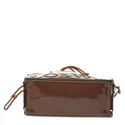 مملوكة مسبقًا حقيبة يد لويفي امازونا بلاستيك مشمع و جلد بني