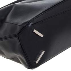 Loewe Black Leather Medium Puzzle Top Handle Bag