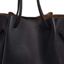 مملوكة مسبقًا Loewe Midnight Blue/Black Leather  Flamenco Knot Tote
