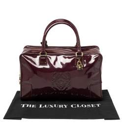 مملوكة مسبقًا Loewe Burgundy Patent Leather Amazona Satchel
