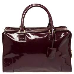 مملوكة مسبقًا Loewe Burgundy Patent Leather Amazona Satchel