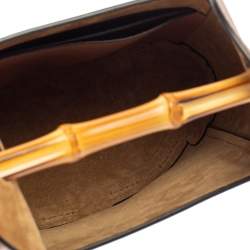 Pre Owned Loewe Brown Leather Bamboo Bucket Bag