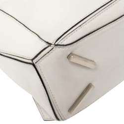 Loewe White Leather Small Puzzle Shoulder Bag
