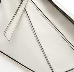 Loewe White Leather Small Puzzle Shoulder Bag