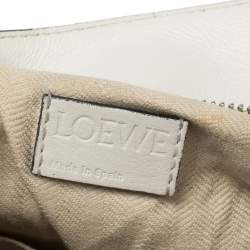 Loewe White Leather Small Puzzle Shoulder Bag