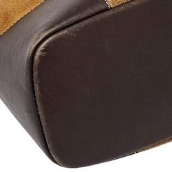 Pre Owned Loewe Tan/Brown Suede and Leather Cut Out Tote