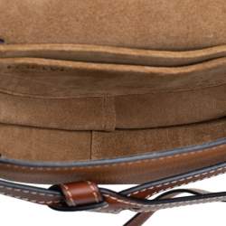 Pre Owned حقيبة كروس لويفي غات صغيرة جلد بني كراميل