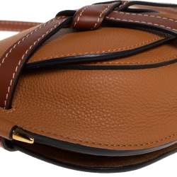 Pre Owned حقيبة كروس لويفي غات صغيرة جلد بني كراميل