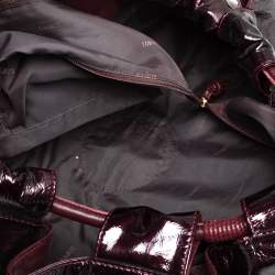 Pre Owned Loewe Burgundy Patent Leather Aire Hobo